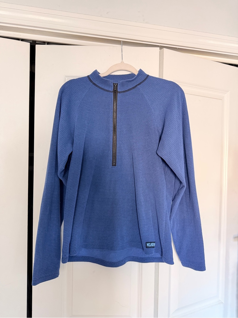 Melanzana Blue Half-Zip Waffle Knit Pullover